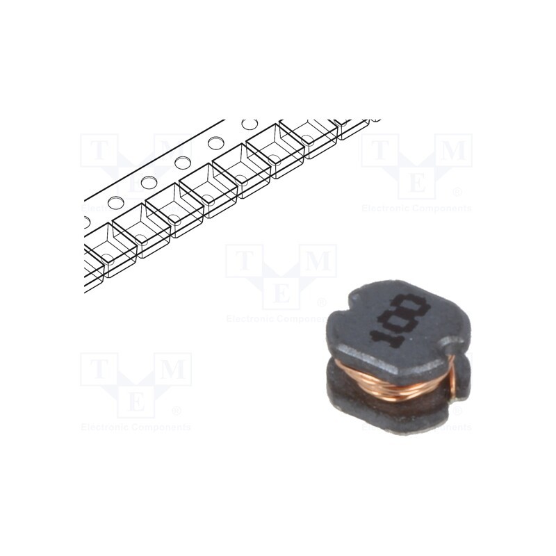10 pcs : TCK-146 - Inductor: wire, SMD, 10uH, 350mΩ, -40÷125°C, ±20%, 3.1x3.5x2.1mm, 1A