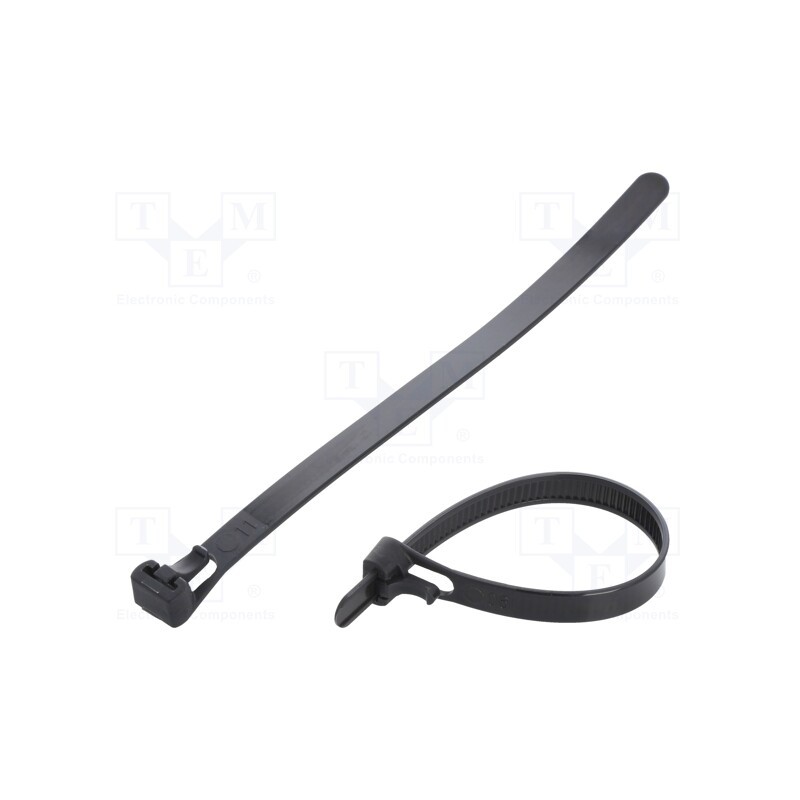 200 pcs : FIX-TR-7.6X150/BK - Cable tie, multi use, L: 150mm, W: 7.6mm, polyamide, 222N, black