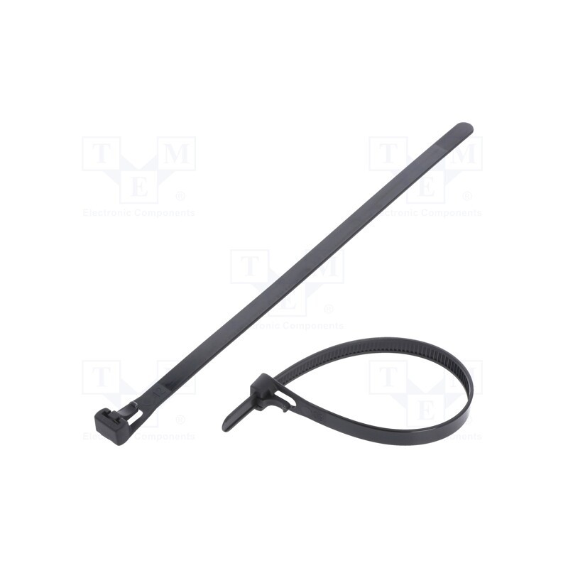 200 pcs : FIX-TR-7.6X200/BK - Cable tie, multi use, L: 200mm, W: 7.6mm, polyamide, 222N, black