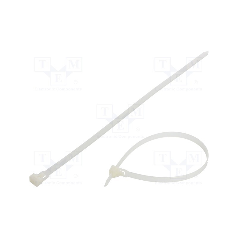 200 pcs : FIX-TR-7.6X300/N - Cable tie, multi use, L: 300mm, W: 7.6mm, polyamide, 222N, natural