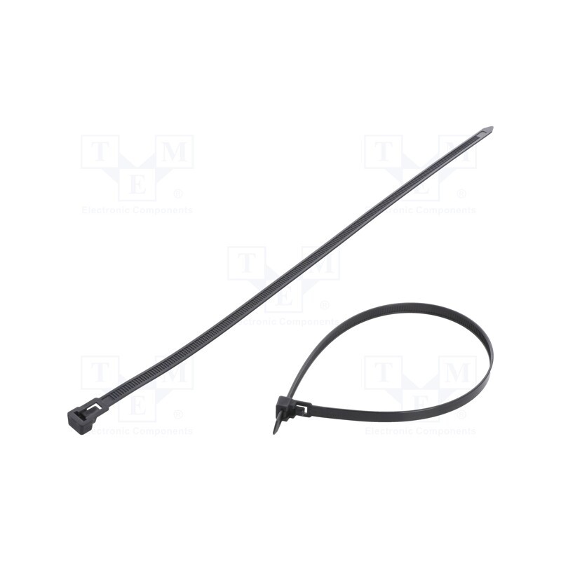 200 pcs : FIX-TR-7.6X350/BK - Cable tie, multi use, L: 350mm, W: 7.6mm, polyamide, 222N, black