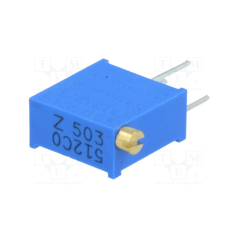10 pcs : 3296Z-1-503LF - Potentiometer: mounting, multiturn, 50kΩ, 500mW, THT, ±10%, linear