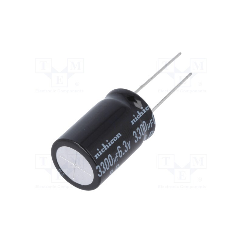 10 pcs : UEP0J332MHD - Capacitor: electrolytic, bipolar, THT, 3300uF, 6.3VDC, Ø16x25mm