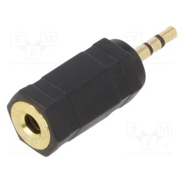 10 pcs : A-3.5F-2.5M - Adapter, Jack 2.5mm 3pin plug,Jack 3.5mm socket, black