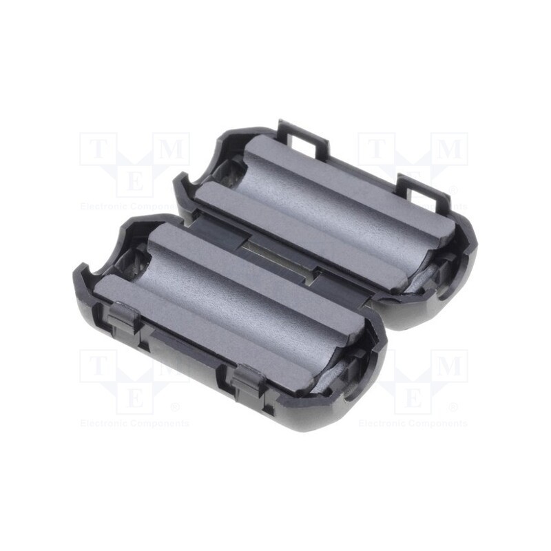 10 pcs : RRC-10-5-20-M - Ferrite: two-piece, on round cable, Ø: 3.5mm, 93Ω, A: 13mm, B: 12mm