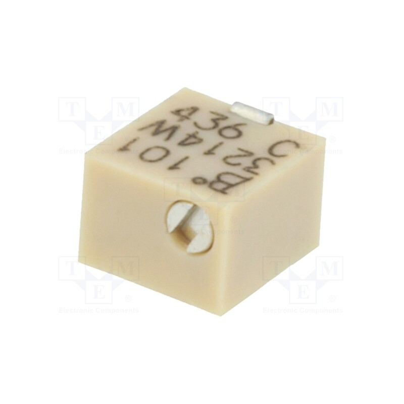 10 pcs : 3214W-1-101E - Potentiometer: mounting, vertical,multiturn, 100Ω, 250mW, SMD