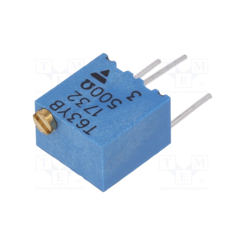 10 pcs : T63YB501KT20 - Potentiometer: mounting, multiturn, 500Ω, 250mW, ±10%, linear, THT