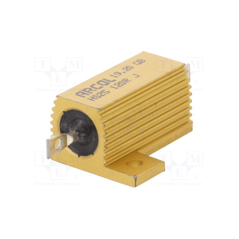 10 pcs : HS25 120R J - Resistor: wire-wound, with heatsink, screw, 120Ω, 25W, ±5%