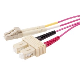 1 pcs - RS PRO LC to SC Duplex Multi Mode OM4 Fibre Optic Cable, 900μm, Violet, 1m