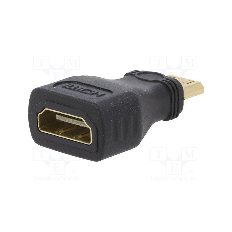 10 pcs : A-HDMI-FC - Adapter, HDMI socket,mini HDMI plug, black