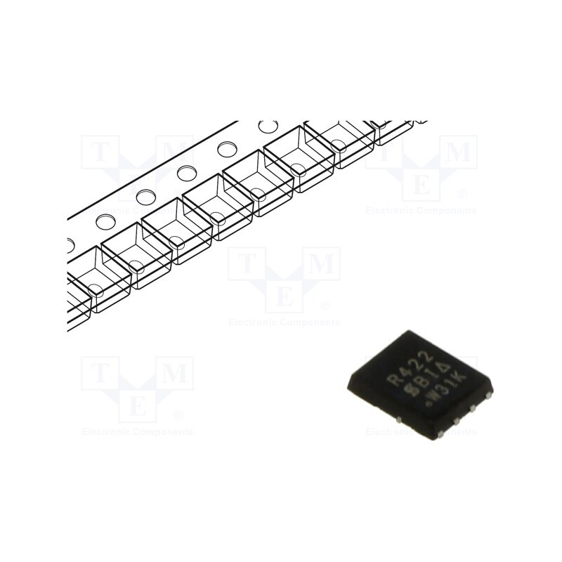 10 pcs : SIR422DP-T1-GE3 - Transistor: N-MOSFET, unipolar, 40V, 40A, Idm: 70A, 22.2W