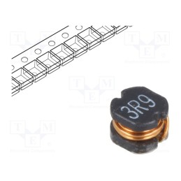 10 pcs : TCK-160 - Inductor: wire, SMD, 3.9uH, 70mΩ, -40÷125°C, ±20%, 4.2x4.5x4.2mm, 2A