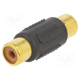 10 pcs : A-RCAFF-01 - Adapter, RCA socket,both sides, Plating: gold-plated, black