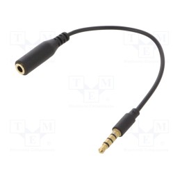 10 pcs : CCA-419 - Cable, Jack 3.5mm 4pin socket,Jack 3,5mm 4pin plug, 0.2m, black
