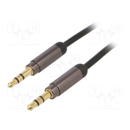 10 pcs : CCAP-444-6 - Cable, Jack 3.5mm 3pin plug,both sides, 1.8m, black