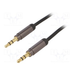 10 pcs : CCAPB-444-1M - Cable, Jack 3.5mm 3pin plug,both sides, 1m, Plating: gold-plated