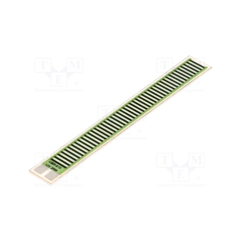 10 pcs : GBR-619-12-20-2 - Resistor: thick film, heating, glued, 7.2Ω, 20W, 76.2x9.53x1mm