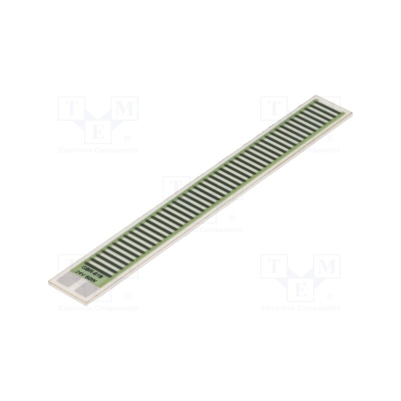 10 pcs : GBR-619-230-20-2 - Resistor: thick film, heating, glued, 2645Ω, 20W, 76.2x9.53x1mm