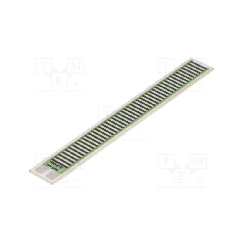 10 pcs : GBR-619-24-60-2 - Resistor: thick film, heating, glued, 9.6Ω, 60W, 76.2x9.53x1mm