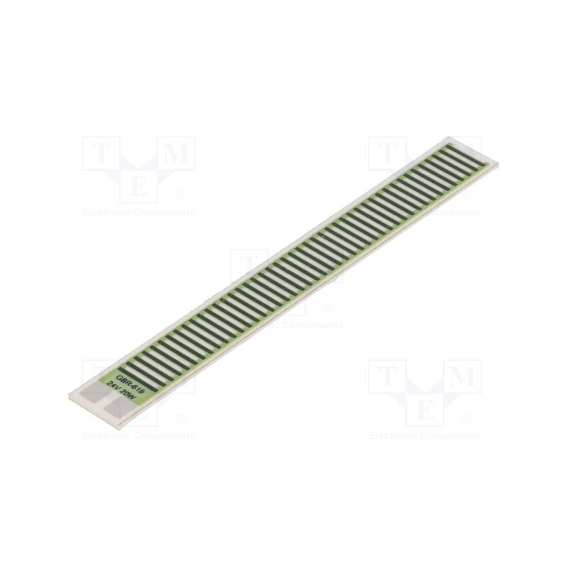 10 pcs : GBR-619-24-20-2 - Resistor: thick film, heating, glued, 28.8Ω, 20W, 76.2x9.53x1mm