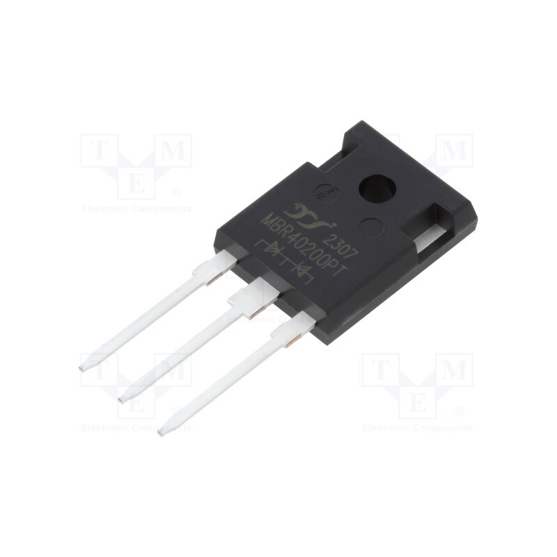 10 pcs : MBR40200PT - Diode: Schottky rectifying, THT, 200V, 40A, TO247-3,