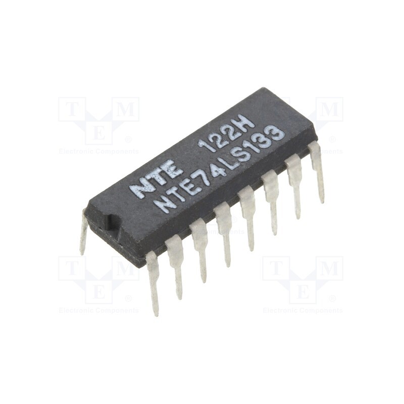 10 pcs : NTE74LS133 - IC: digital, NAND, Ch: 1, IN: 13, TTL, THT, DIP16