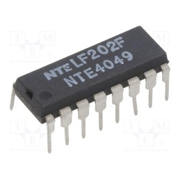 10 pcs : NTE4049 - IC: digital, buffer,inverting,translator, Ch: 6, CMOS, THT, DIP16