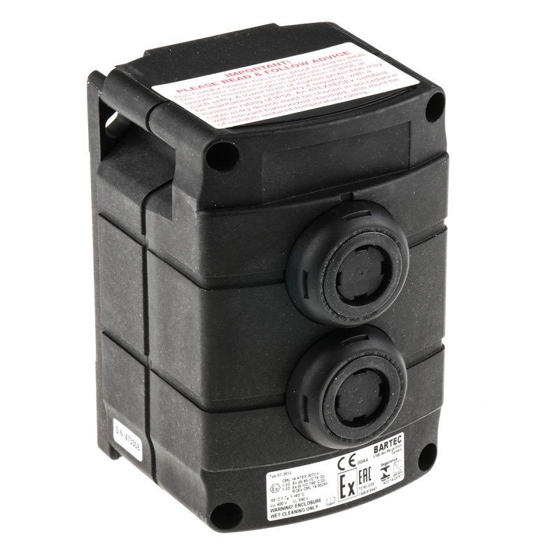 1 pcs - Bartec Push Button Control Station, Thermoplastic, IP66, IP67