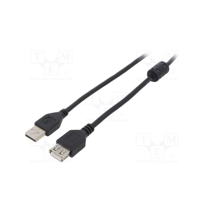 10 pcs : CCF-USB2-AMAF-6 - Cable, USB 2.0, USB A socket,USB A plug, gold-plated, 1.8m, black