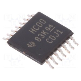 10 pcs : SN74HC00PW - IC: digital, NAND, Ch: 4, IN: 2, SMD, TSSOP14, 2÷6VDC, -40÷85°C,