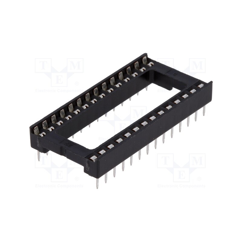 50 pcs : DS1009-28AT1WX - Socket: integrated circuits, DIP28, 15.24mm, THT, Pitch: 2.54mm