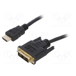 10 pcs : CC-HDMI-DVI-0.5M - Cable, DVI-D (18+1) plug,HDMI plug, PVC, 0.5m, black, 30AWG