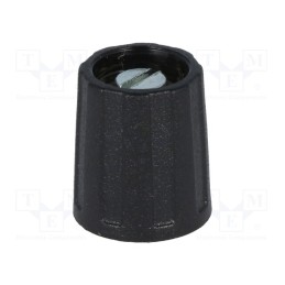 10 pcs : A2513060 - Knob, without pointer, ABS, Øshaft: 6mm, Ø13.5x15.5mm, black, A2513