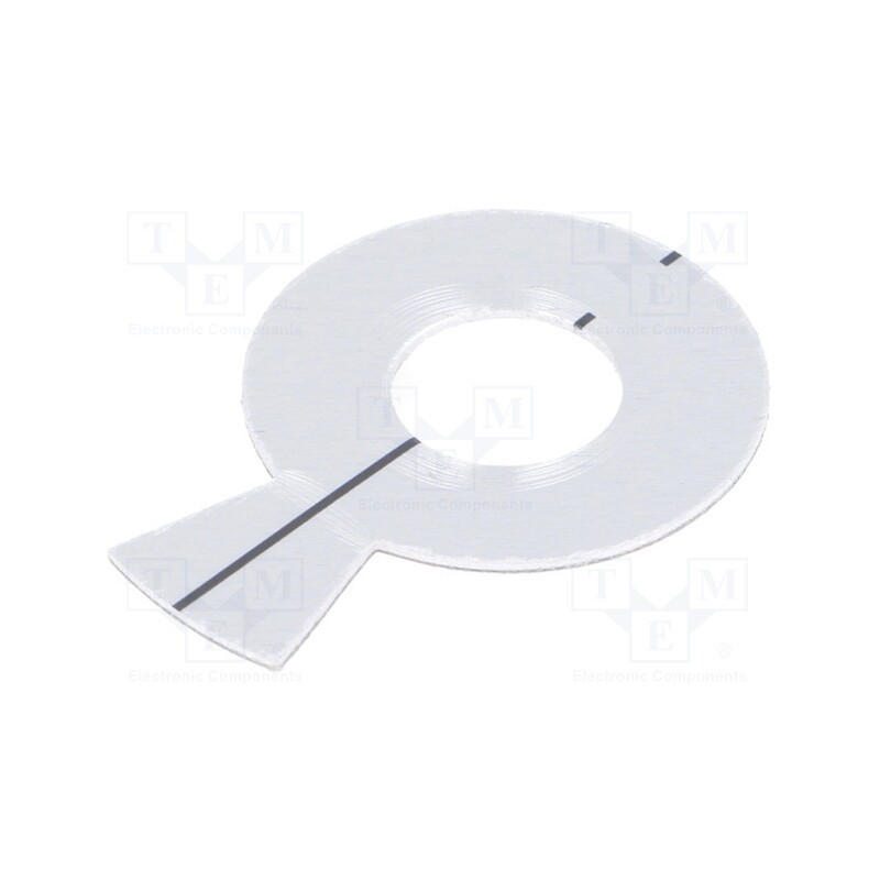 10 pcs : A6023019 - Pointer, aluminium, self-adhesive, 23mm, on panel