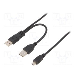 10 pcs : CCP-USB22-AM5P-3 - Cable, USB 2.0, USB A socket,USB A plug x2, gold-plated, 0.9m