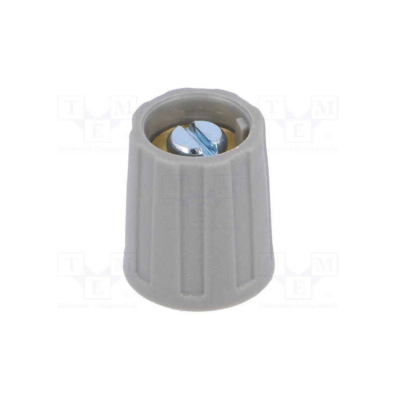 10 pcs : A2513068 - Knob, without pointer, ABS, Øshaft: 6mm, Ø13.5x15.5mm, grey, A2513