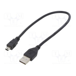 10 pcs : CCP-USB2-AM5P-1 - Cable, USB 2.0, USB A plug,USB B mini plug, gold-plated, 0.3m