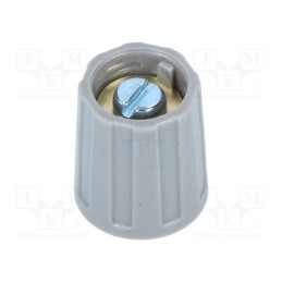 10 pcs : A2513048 - Knob, without pointer, ABS, Øshaft: 4mm, Ø13.5x15.5mm, grey, A2513