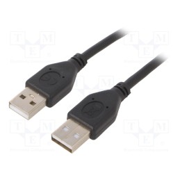 10 pcs : CCP-USB2-AMAM-6 - Cable, USB 2.0, USB A plug,both sides, 1.8m, black, Cablexpert