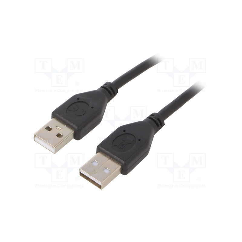 10 pcs : CCP-USB2-AMAM-6 - Cable, USB 2.0, USB A plug,both sides, 1.8m, black, Cablexpert