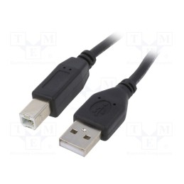 10 pcs : CCP-USB2-AMBM-10 - Cable, USB 2.0, USB A plug,USB B plug, gold-plated, 3m, black