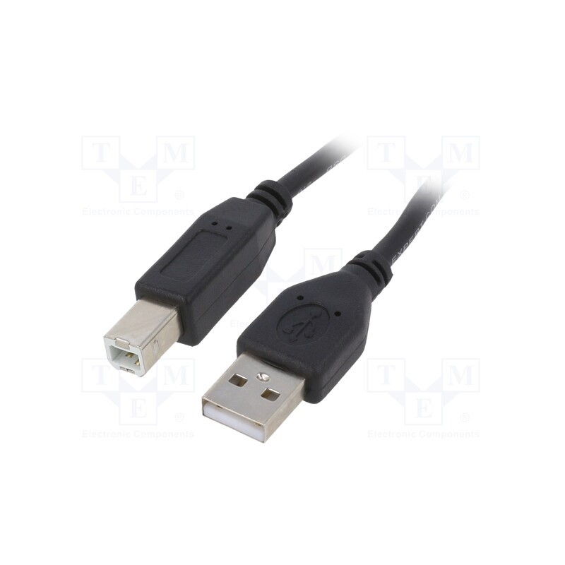 10 pcs : CCP-USB2-AMBM-10 - Cable, USB 2.0, USB A plug,USB B plug, gold-plated, 3m, black