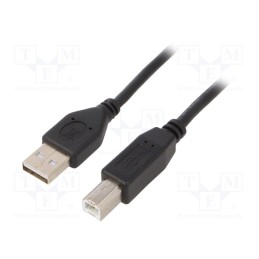 10 pcs : CCP-USB2-AMBM-1M - Cable, USB 2.0, USB A plug,USB B plug, gold-plated, 1m, black
