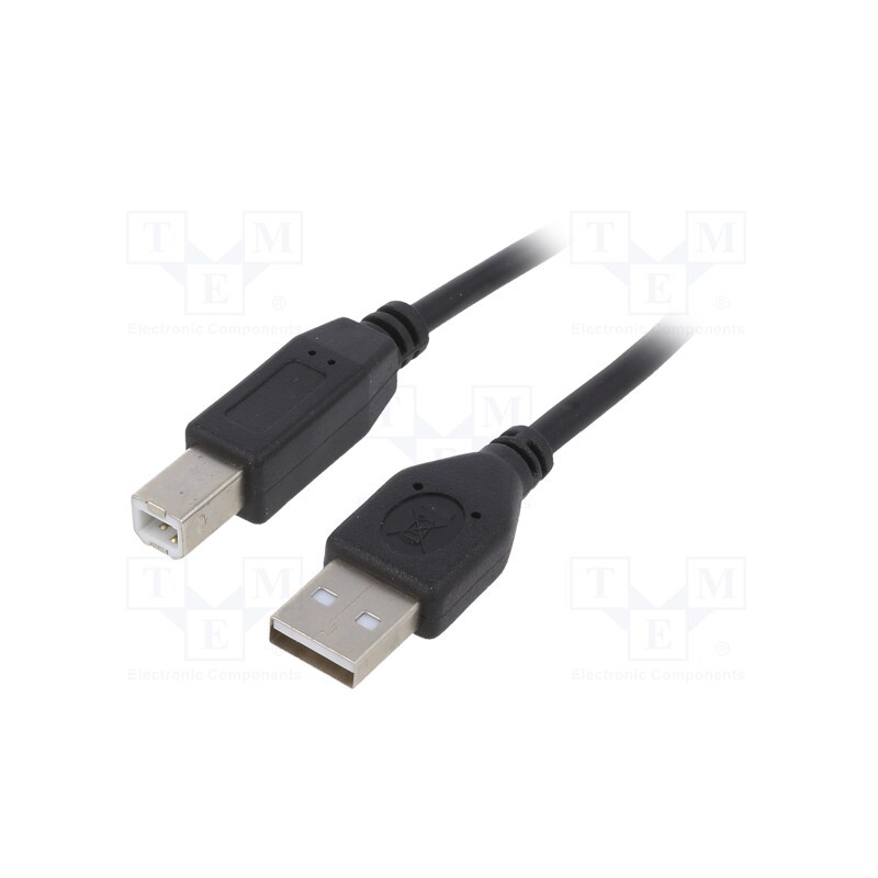 10 pcs : CCP-USB2-AMBM-6 - Cable, USB 2.0, USB A plug,USB B plug, gold-plated, 1.8m, black