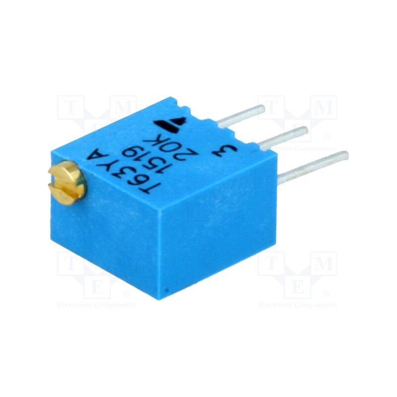 10 pcs : T63YA203KT20 - Potentiometer: mounting, multiturn, 20kΩ, 250mW, ±10%, linear, THT