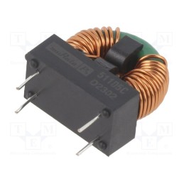 10 pcs : 51105C - Inductor: wire, THT, 1mH, 3.3A, 38mΩ, -40÷125°C, 5100, vertical
