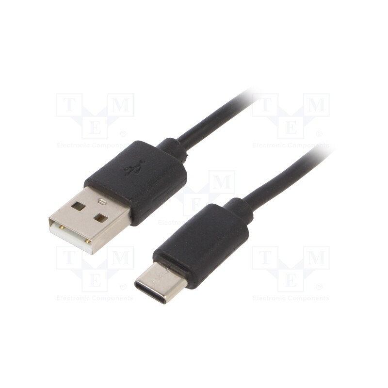 10 pcs : CC-USB2-AMCM-1M - Cable, USB 2.0, USB A plug,USB C plug, 1m, black, Cablexpert