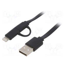 10 pcs : CC-USB2-AMLM2-1M - Cable, USB 2.0, 1m, black, Cablexpert