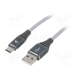 10 pcs : CC-USB2B-AMCM-1M-WB2 - Cable, USB 2.0, USB A plug,USB C plug, gold-plated, 1m, grey