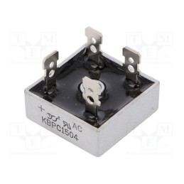 10 pcs : KBPC1504 - Bridge rectifier: single-phase, Urmax: 400V, If: 15A, Ifsm: 300A